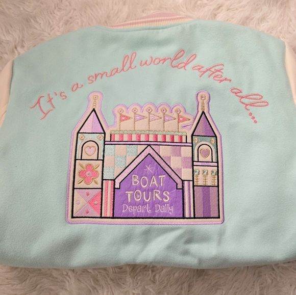 New Stoney Clover Lane Small World Varsity Jacket Coat Disney Embroidery Patch - Picture 3 of 10